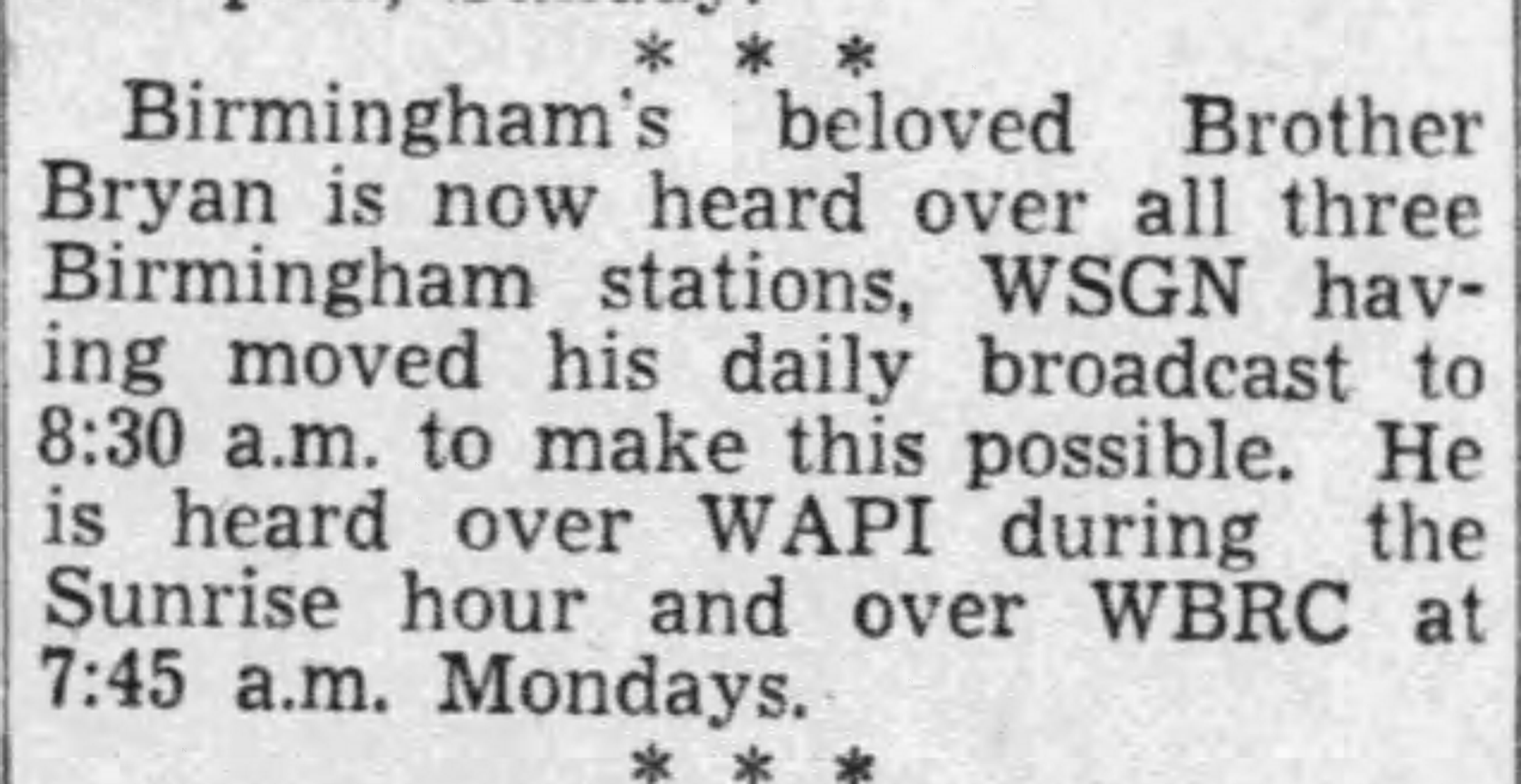 Heard on All Three Birmingham Radio Stations